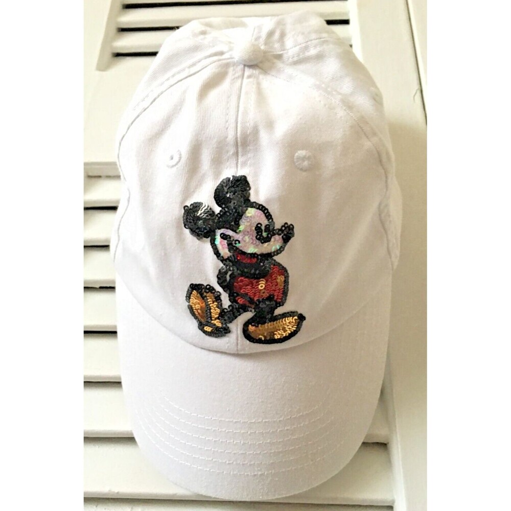 NWOT - DISNEY PARKS - MICKEY MOUSE SEQUIN SPARKLE AUTHENTIC ADJUSTABLE HAT CAP